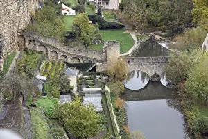 Prints of Bridge over the Alzette in Luxembourg (City) Luxembourg Prints: Bridge over the Alzette Print, Luxembourg City