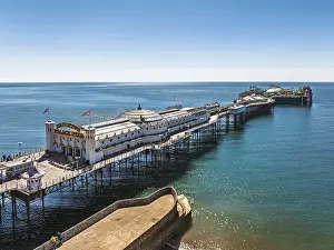 Prints of Brighton Palace Pier from a drone, Brighton, East Sussex, England, United Kingdom Brighton And Hove Prints: Brighton Palace Pier Print from a Drone, England