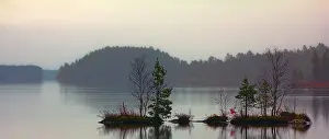 Tranquil Countryside Scenery Prints: Brooding landscape with islets