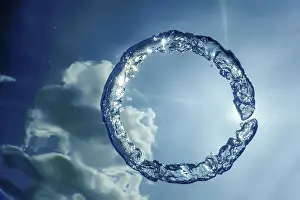 Deserted Ocean Scene Prints: Bubble Ring Underwater, Ring Bubble