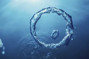 Deserted Ocean Scene Prints: Bubble Ring Underwater, Ring Bubble