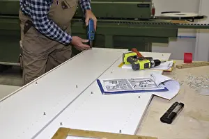 Handcrafted Goods Production Process Prints: Carpenter at work in his carpentry workshop
