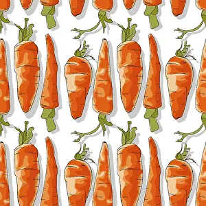 Healthy Eating Pattern Prints: Carrots repeating pattern, editable vector template