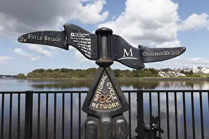Derry Prints: Cast-iron Signpost Print on River Foyle, Londonderry