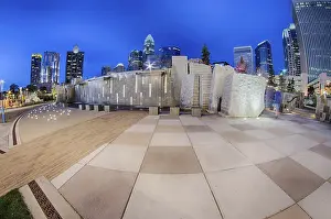 Baseball Stadium Prints: Charlotte Skyline Print at Romare Bearden Park