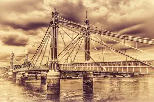 United Kingdom Travel Photography Prints: Chelsea Bridge over the river Thames