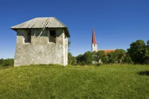 Prints of Church and watchtower in Kihelkonna, Saaremaa, Baltic Sea Island, Estonia, Baltic States, Northeast Europe Estonia Prints: Kihelkonna Church and Watchtower Print, Saaremaa Island, Estonia