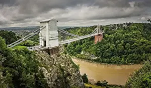 Prints of Clifton suspension bridge over river Avon in Bristol, England, UK Clifton Suspension Bridge Prints: Clifton Suspension Bridge Print, Bristol England UK