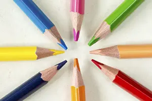 Prints of Close-up of a crayons circle on paper background Photorealistic Artwork Prints: Close-up of a Crayon Circle Print