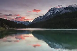 Banff National Park Views Prints: Cloudy atmosphere on Two Jack Lake