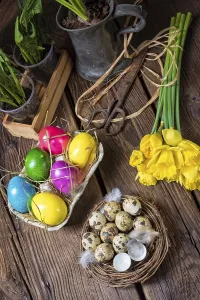 Multicoloured Easter Eggs Prints: Colourful easter eggs