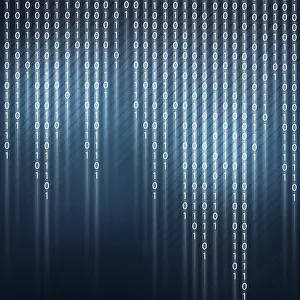 Abstract Computer Wallpaper Prints: Conceptual background image with binary code