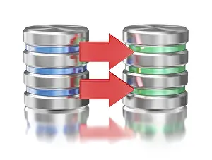 Data Transmission Symbol Prints: Creative database backup copy concept