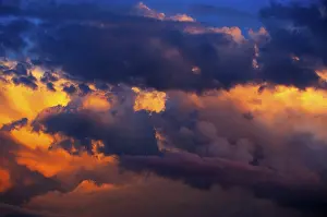 Overcast Sky Austria Prints: Dramatic cloud atmosphere, red sky with clouds