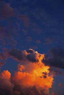 Upper Austria Weather Prints: Dramatic cloud atmosphere, red sky with clouds