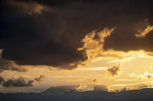 Cyclades Islands Prints: Dramatic clouds, sunset, Cyclades