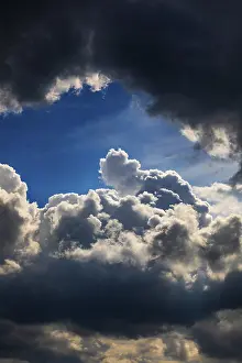 Blue Sky Cumulus Cloud Prints: Dramatic cloudscape with (cumulus) clouds