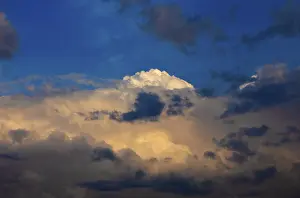 Thunderclouds Austria Prints: Dramatic cloudscape with (cumulus) clouds at dusk