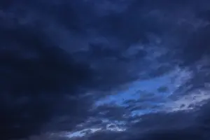 Dramatic Evening Sky Prints: Dramatic cloudscape at dusk, rain clouds, Austria