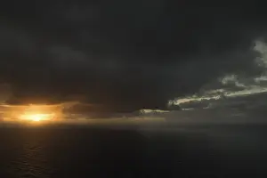 Dark Cloudy Sky Prints: Dramatic dark cloudy sky at sunset