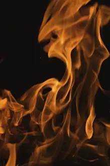 Dark Background Flames Prints: Dramatic flames against A dark background