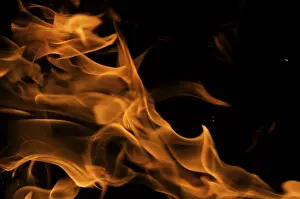 Dark Background Flames Prints: Dramatic flames against A dark background