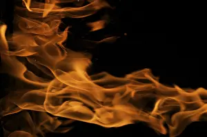 Dark Background Flames Prints: Dramatic flames against A dark background
