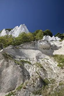Chalk Cliff Scenery Prints: A dramatic low-angle view looking up the steep