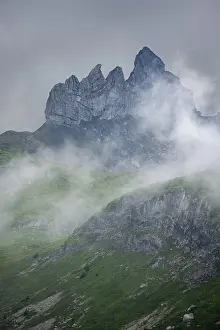Dramatic Mountain Landscape Prints: Dramatic mountain landscape with clouds