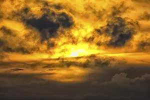 Lower Saxony Evening Sky Prints: Dramatic sunset under cloudy sky