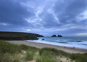 Wildlife Photography Cornwall Prints: A dramatic sunset at Holywell bay cornwall