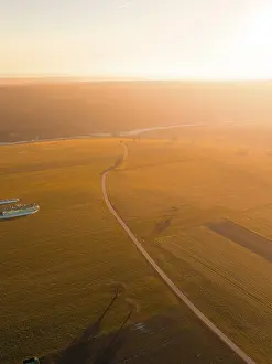 Agricultural Fields Germany Prints: Extensive fields in the light of the sunset