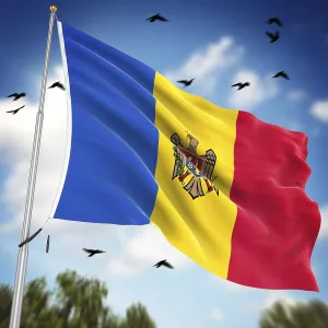 Prints of Flag of Moldova, This is a computer generated and 3d rendered image Moldova Prints: Computer Generated 3D Rendered Print of Moldova Flag