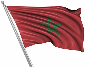 North African Flags Prints: Flag of Morocco, This is a computer generated and 3d rendered image