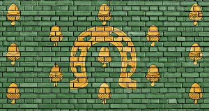 Prints of Flag of Rutland painted on brick wall Rutland Prints: Flag of Rutland Painted on Brick Wall Print