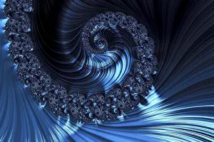 Digital Art Prints: Fractal Spiral Print - Abstract Artwork