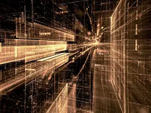 Abstract Computer Generated Image Prints: Futuristic structure - abstract computer-generated image