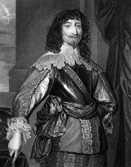 UK Historical Figures Prints: George Gordon, 2nd Marquis of Huntly (1592-1649) on engraving from 1829
