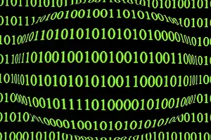 Green Binary Code Prints: Green binary code on a black background