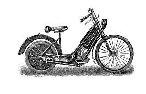 Historical Velocipede Print, 19th Century