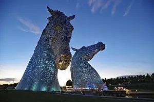 The Kelpies Prints: The Kelpies Horse Figures Print, Falkirk Scotland