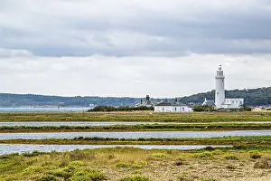 Prints of Hurst Point Lighthouse and Hurst Castle, Hurst Spit, Milford on Sea, Lymington, Hampshire, UK Lymington Prints: Hurst Point Lighthouse and Hurst Castle Print, Hampshire, UK