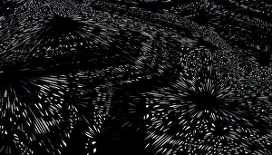 Full Frame 3D Rendering Prints: This image features a dramatic 3D render of dynamic bursts