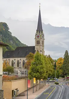 Prints of Impression of Vaduz, the capital city of Liechtenstein at autumn time Liechtenstein Prints: Impression of Vaduz Autumn Print