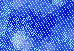 Computer Hardware Images Prints: Information binary code technology background