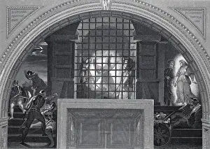 Prints of The Liberation of Peter, St. Peter, Peter, based on a painting by Raphael, Vatican, Rome, Italy, illustration, reproduction from a 19th century model Vatican City Prints: The Liberation of Peter, St. Peter Print