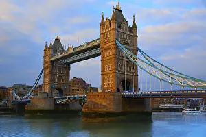 United Kingdom Travel Photography Prints: London Tower Bridge over Thames river in England