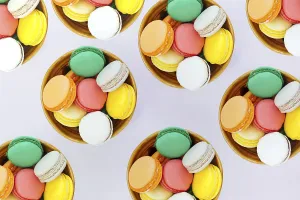 Colourful Baked Goods Prints: Macarons background