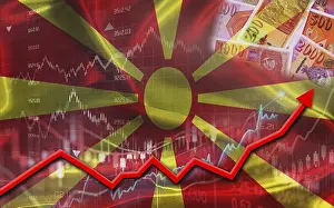 Prints of Macedonian economic growth on financial graph. North Macedonia financial growth on market graph North Macedonia Prints: Macedonian Economic Growth Print on Financial Graph