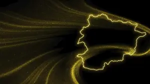 Prints of Map of Andorra, Gold glitter map on dark background Andorra Prints: Gold Glitter Map of Andorra Print on Dark Background
